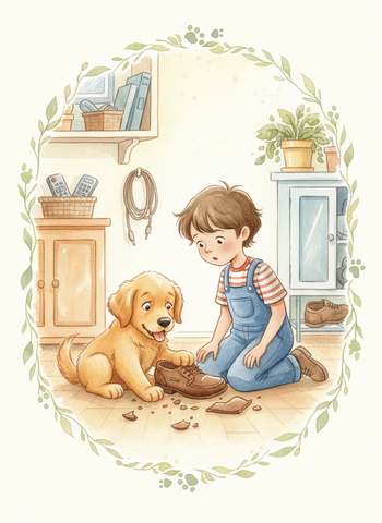 The New Puppy and the Shoe
